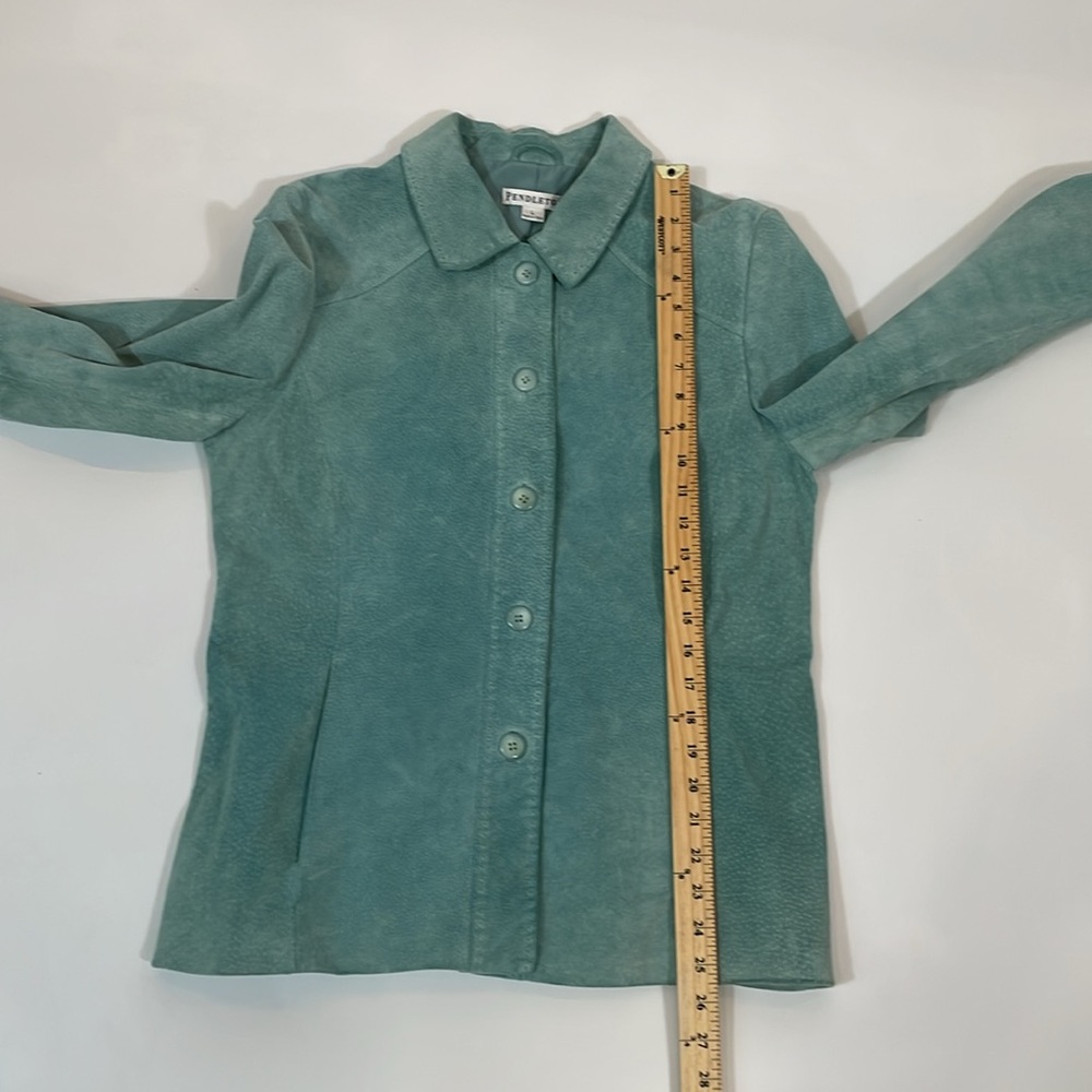 Pendleton Genuine Suede Leather Jacket Size L Sea… - image 6